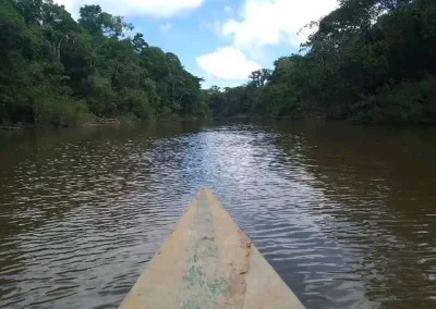 Boat ride on the river in the Amazon