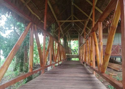 Hallway at the lodge in the Amazon