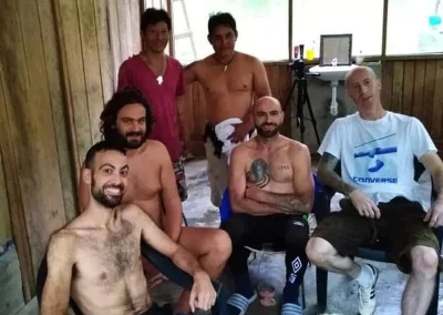 Group of travelers at the lodge in the Amazon